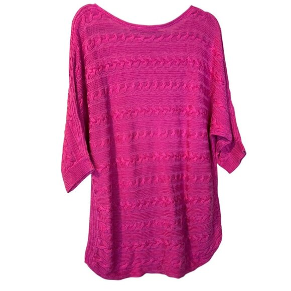Lauren Ralph Lauren Pink Cable Knit Sweater Top 3X Academia Preppy Quiet Luxury - Picture 2 of 5
